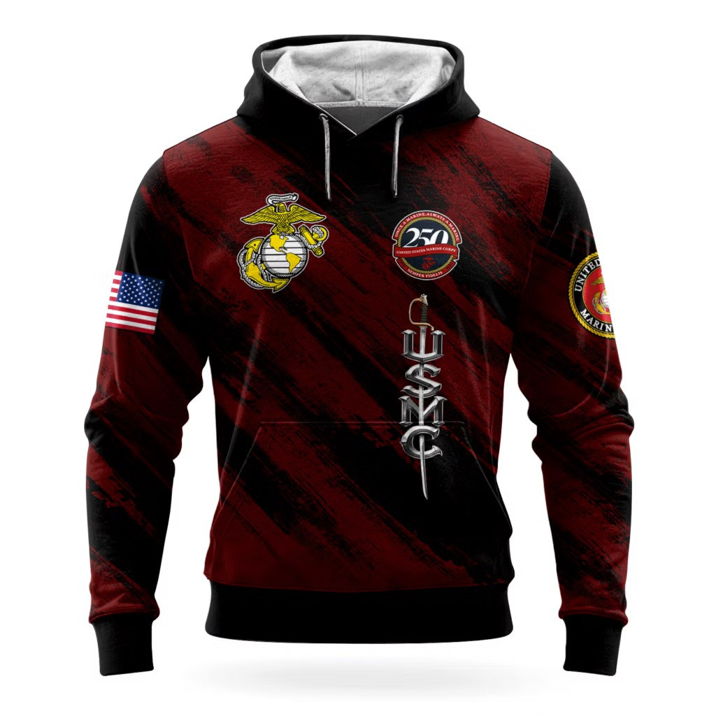 USMC 250Th Anniversary Hoodie 1775 2025 USMC Merch Marine Corps Veteran Apparel Good Gifts