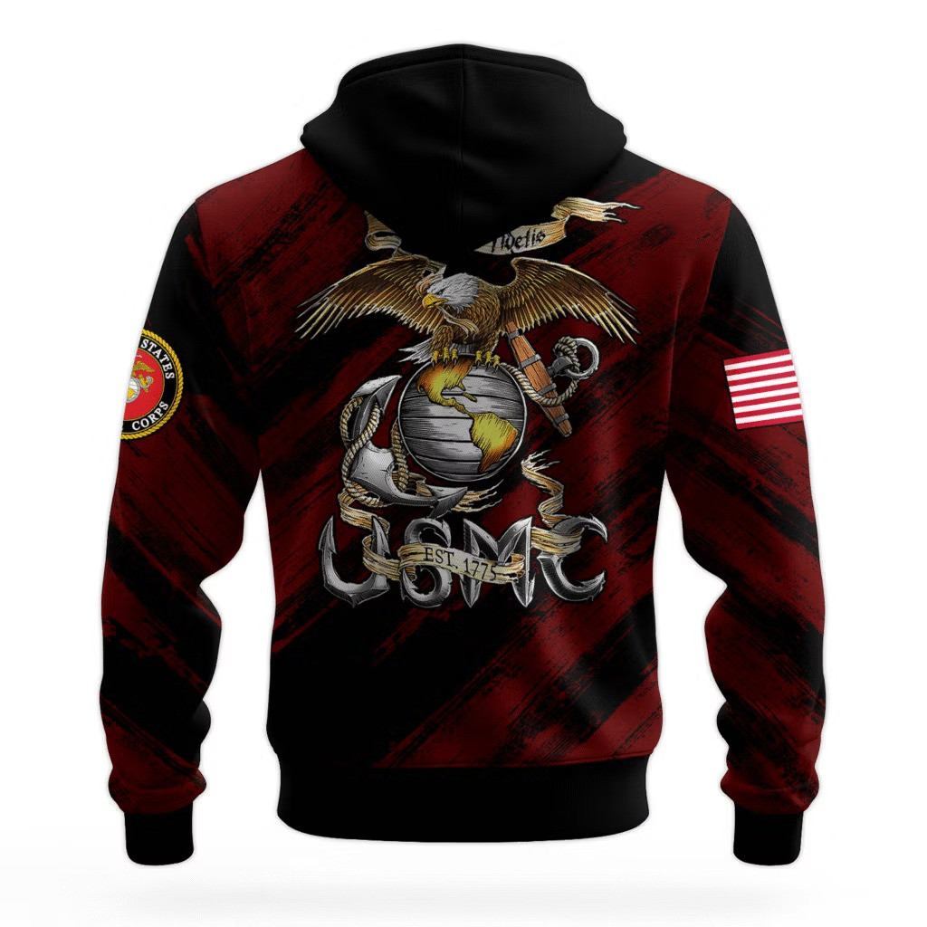 USMC 250Th Anniversary Hoodie 1775 2025 USMC Merch Marine Corps Veteran Apparel Good Gifts - Image 2