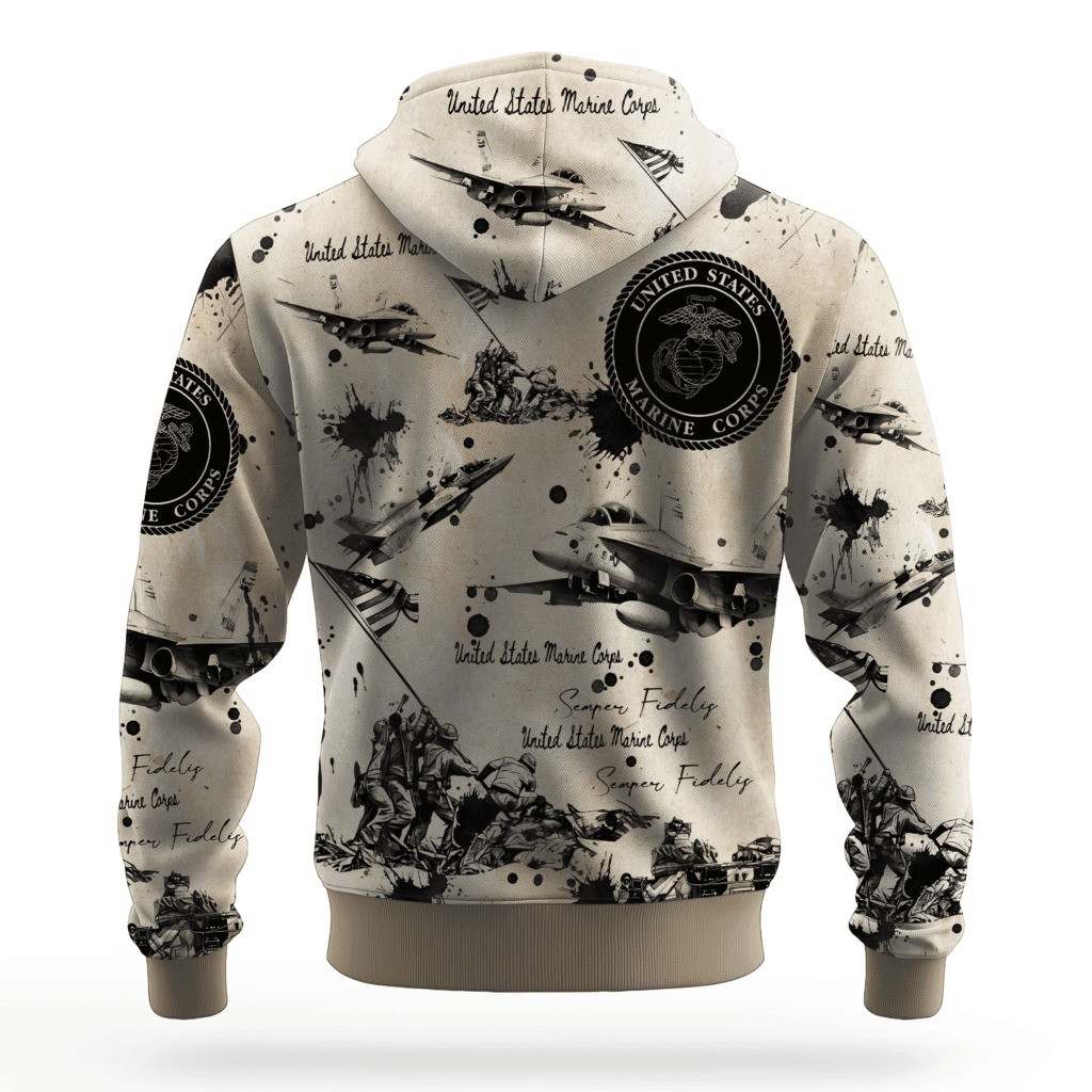 USMC 250Th Anniversary Hoodie Marine Corps Veteran Clothing Unique Gifts For Veterans Day - Image 2
