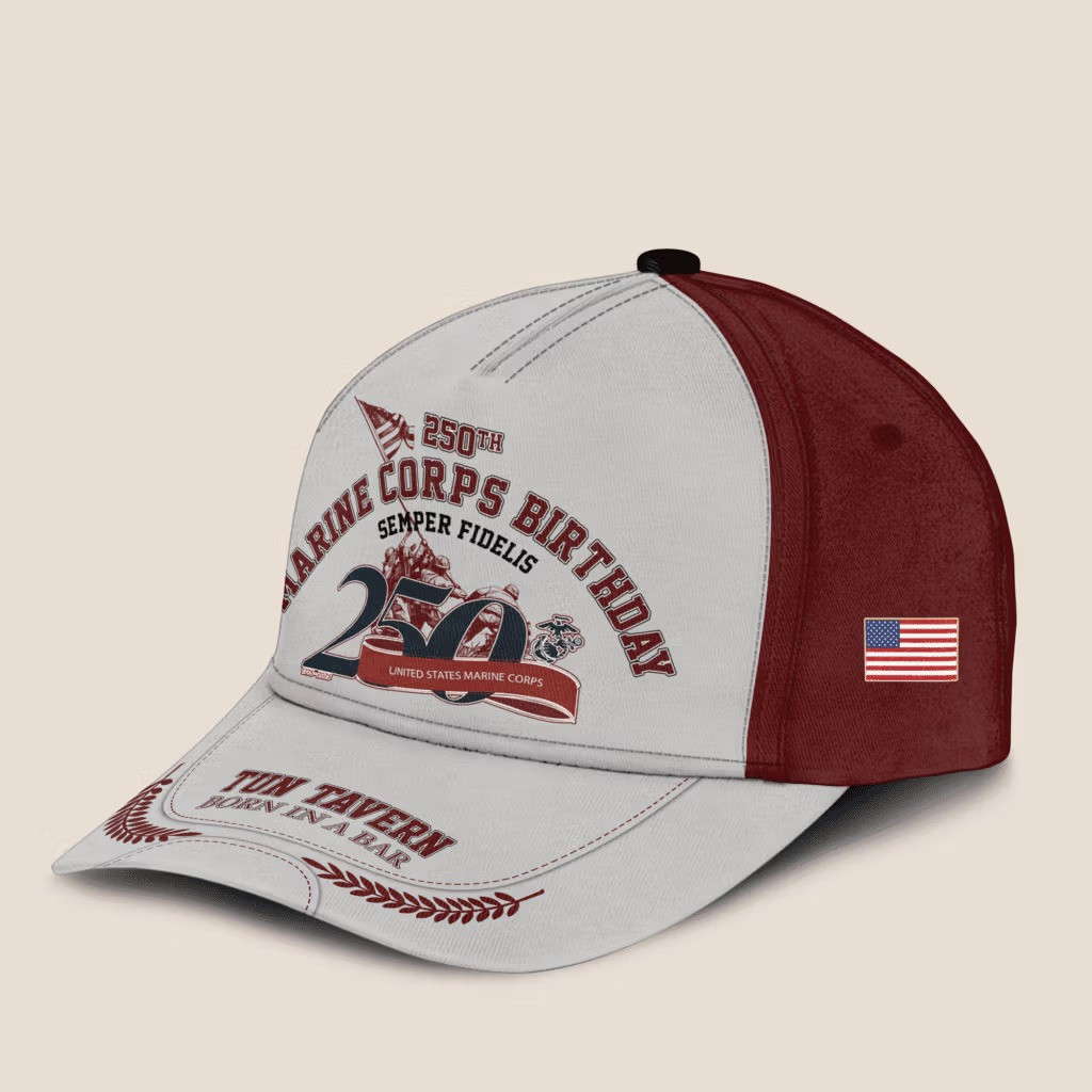 USMC Birthday 250Th Anniversary Hat Marine Corps 1775 2025 Turn Tavern Born In A Bar Cap - Image 3
