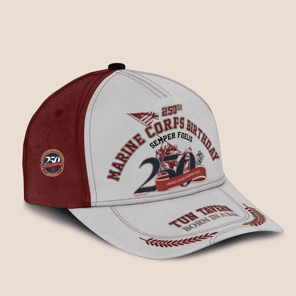 USMC Birthday 250Th Anniversary Hat Marine Corps 1775 2025 Turn Tavern Born In A Bar Cap - Image 2