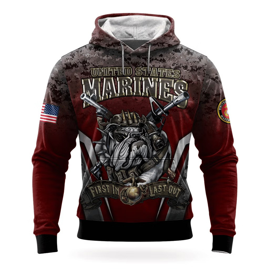 USMC Bulldog Devil Dog 250Th Anniversary Hoodie 1775 2025 Marine Corps Veteran Apparel