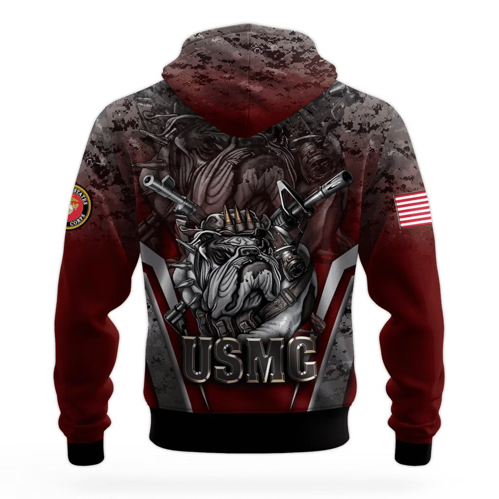 USMC Bulldog Devil Dog 250Th Anniversary Hoodie 1775 2025 Marine Corps Veteran Apparel - Image 2