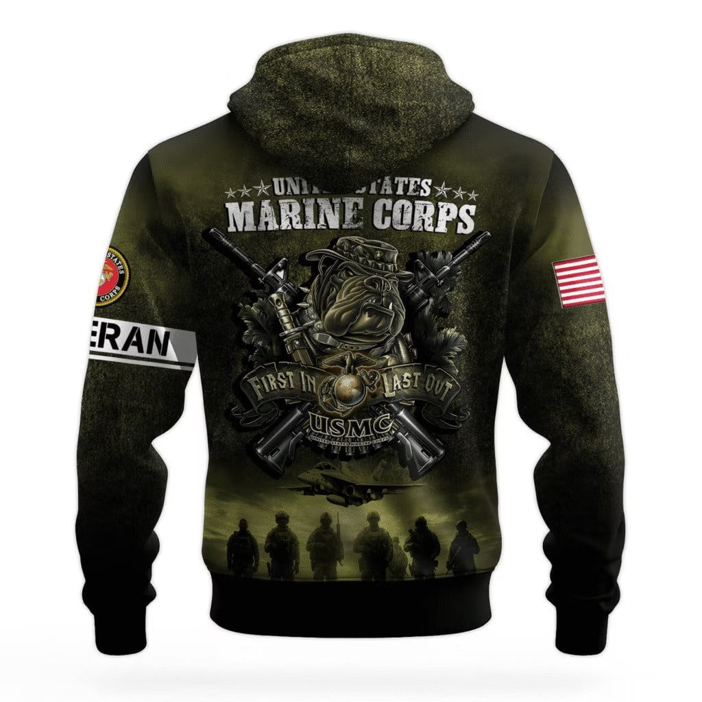 USMC Bulldog Devil Dog 250Th Anniversary Hoodie Marine Corps Merch Veteran Gift Ideas - Image 2