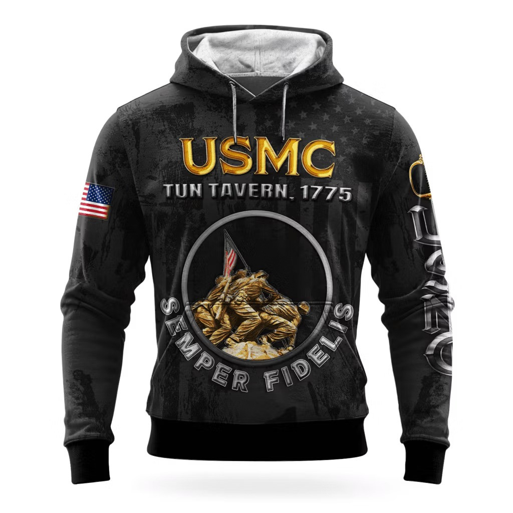 USMC Semper FI 250Th Anniversary Hoodie 1775 2025 Patriotic Marine Corps Veteran Clothing