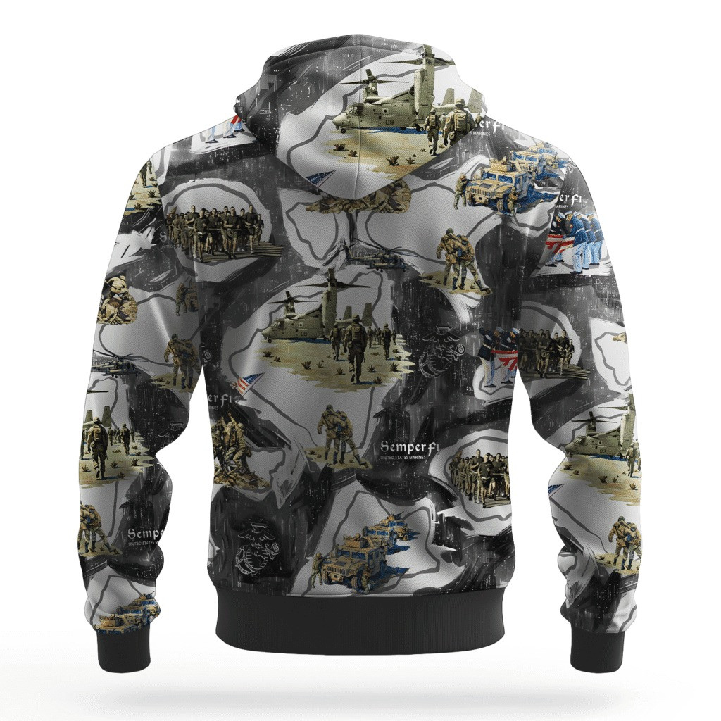 USMC Semper Fi 250Th Anniversary Hoodie Marine Veteran Apparel Unique Marine Corps Gifts - Image 2