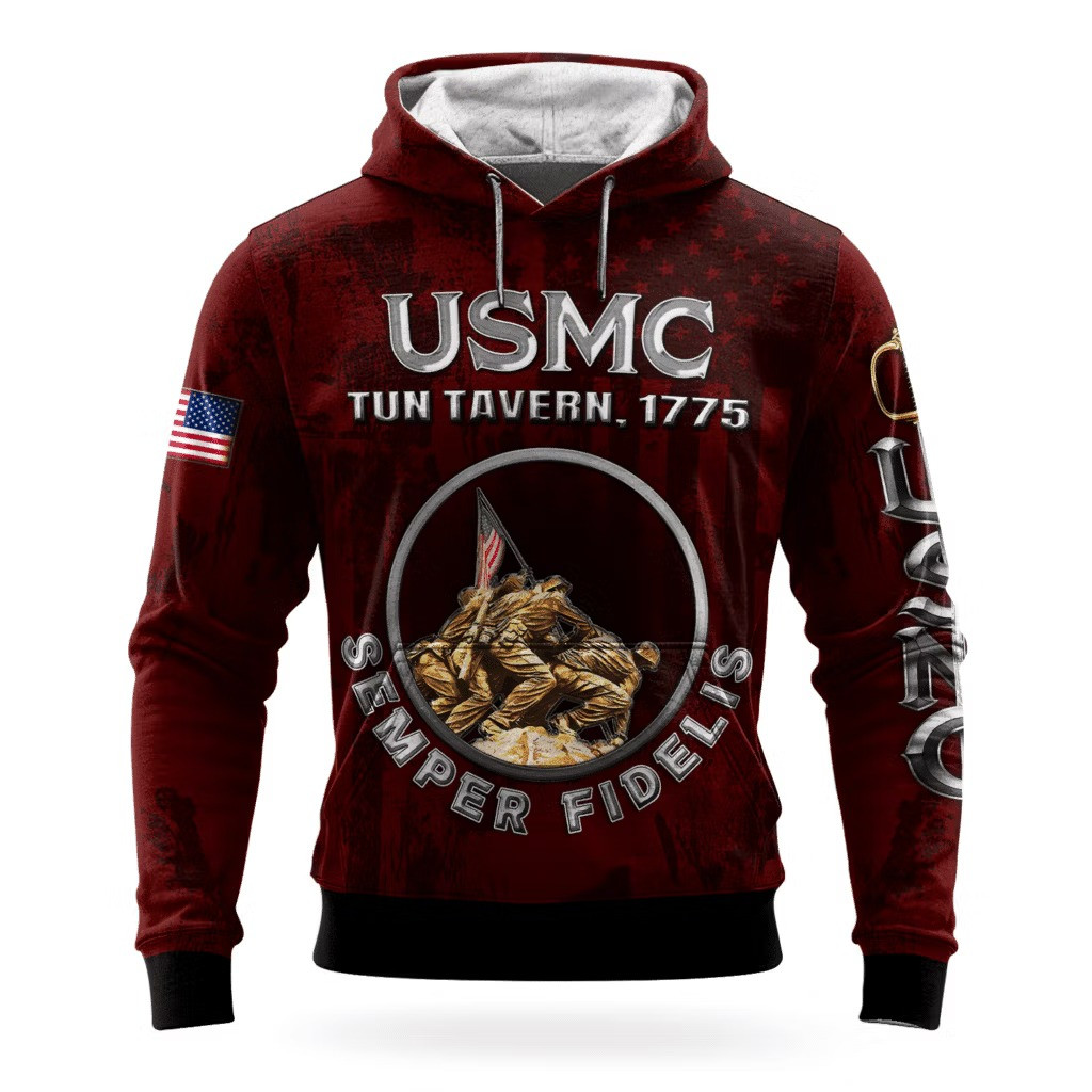USMC Semper Fidelis 250Th Anniversary Hoodie Marine Corps Veteran Clothing Best Gifts 2025