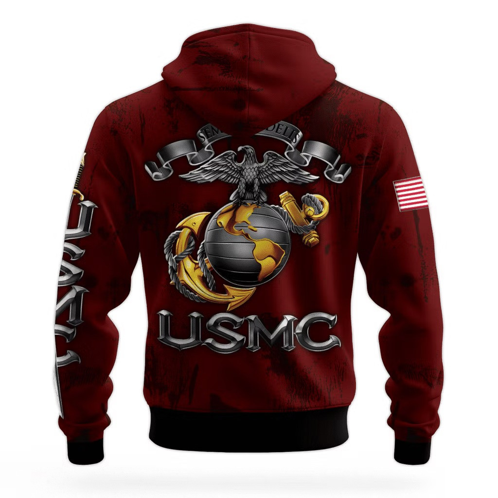 USMC Semper Fidelis 250Th Anniversary Hoodie Marine Corps Veteran Clothing Best Gifts 2025 - Image 2