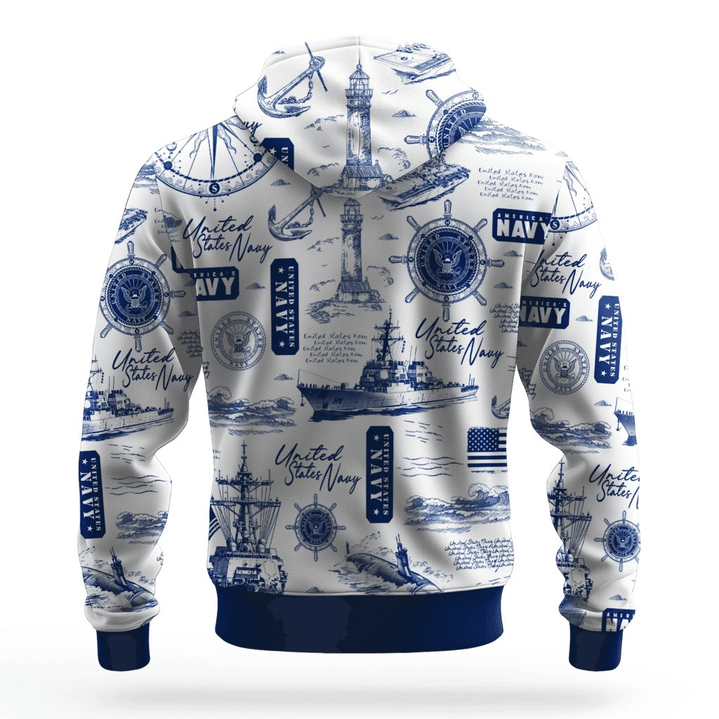 USN Navy 250Th Anniversary Hoodie Patriotic USN Merch United States Navy Veteran Apparel - Image 2