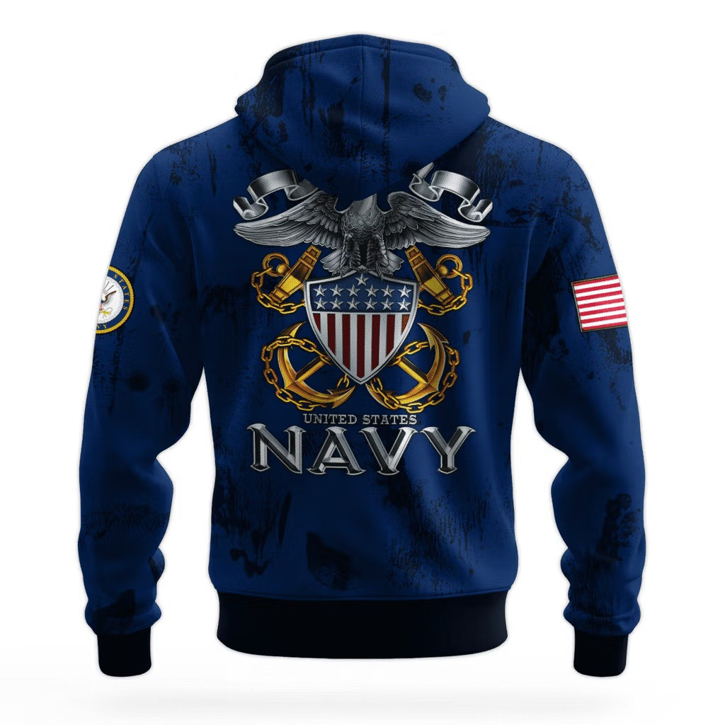 USN Navy Force By The Sea 250Th Anniversary Hoodie 1775 2025 Patriotic Navy Veteran Clothing - Image 2
