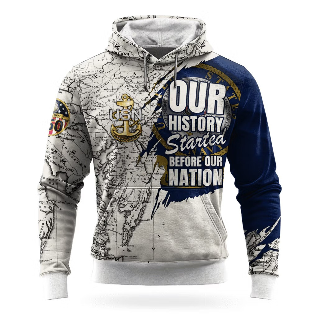 USN Navy Veteran 250Th Anniversary Hoodie Patriotic USN Merch US Navy Retired Apparel