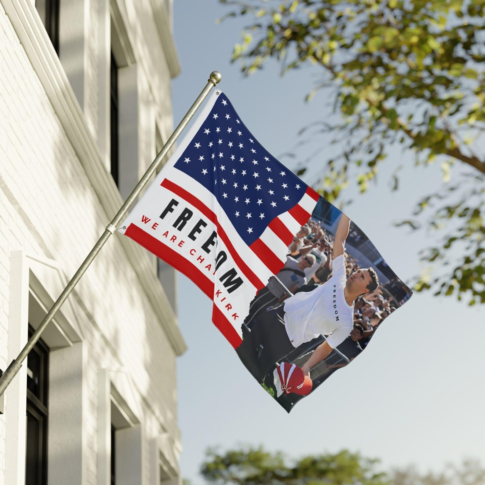 We Are Charlie Kirk Freedom Flag Turning Point USA TPUSA American Flag Tribute Decorations