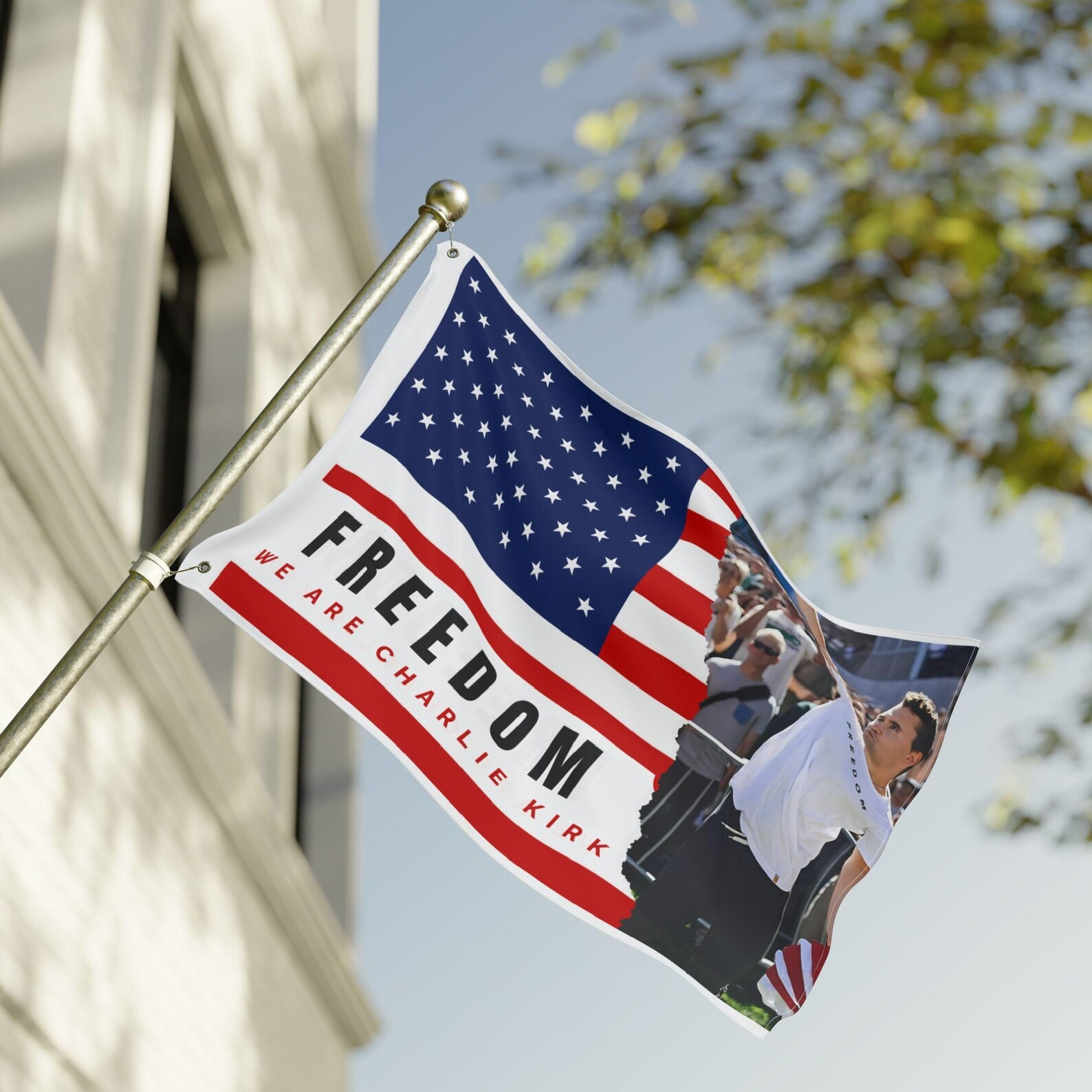 We Are Charlie Kirk Freedom Flag Turning Point USA TPUSA American Flag Tribute Decorations - Image 2