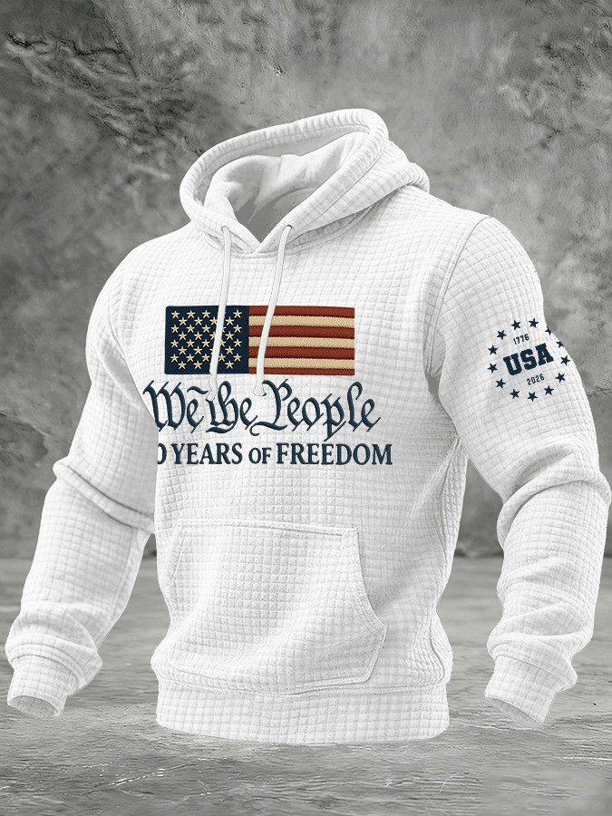 We The People 250 Years Of Freedom Hoodie Men's USA Patriotic Veteran Unique Clothing - Image 2