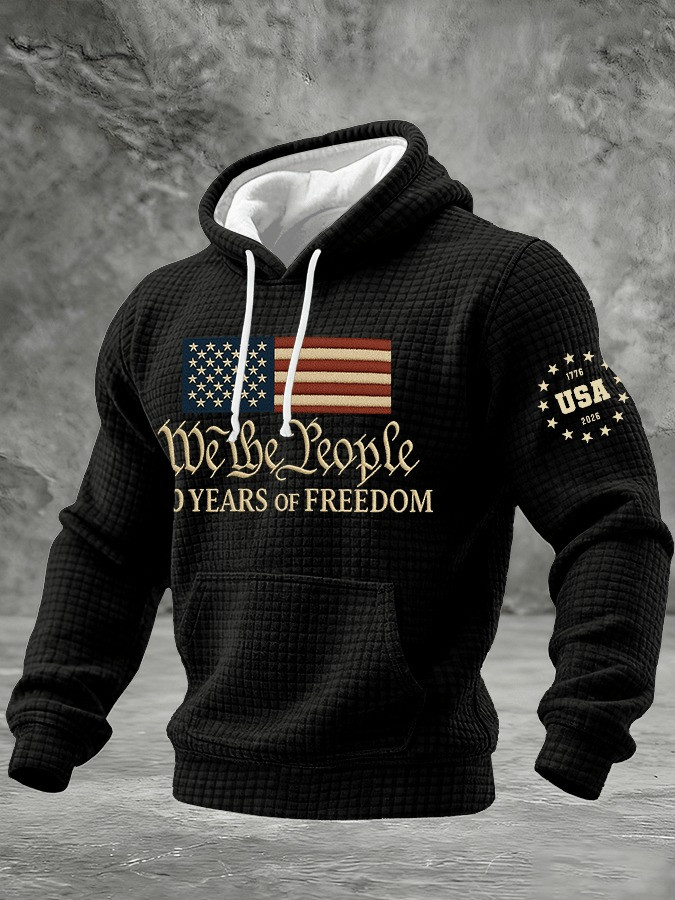 We The People 250 Years Of Freedom Hoodie Men's USA Patriotic Veteran Unique Clothing