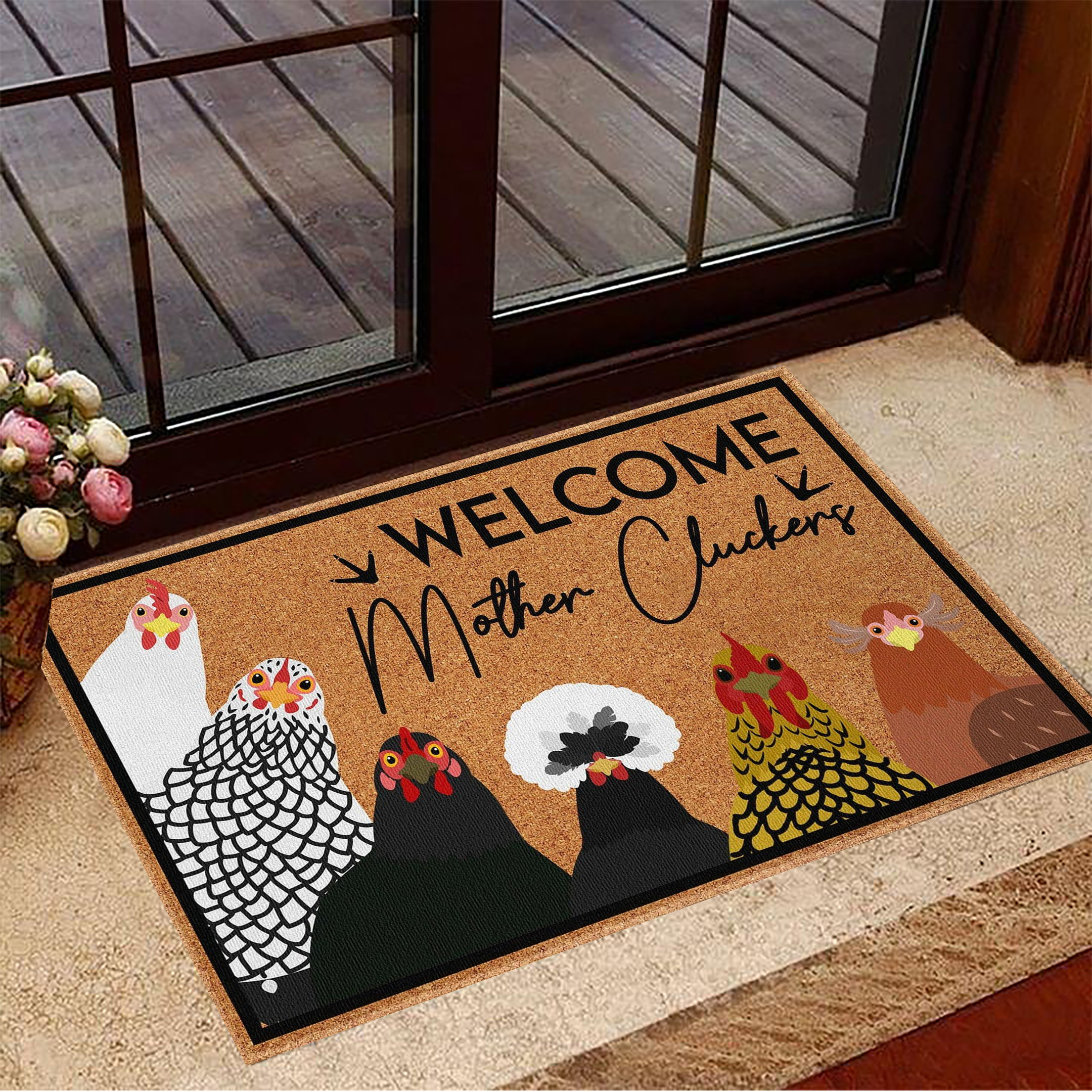 Welcome Mother Cluckers Doormat Funny Chicken Welcome Mat Home Decor Gift For Farmer1
