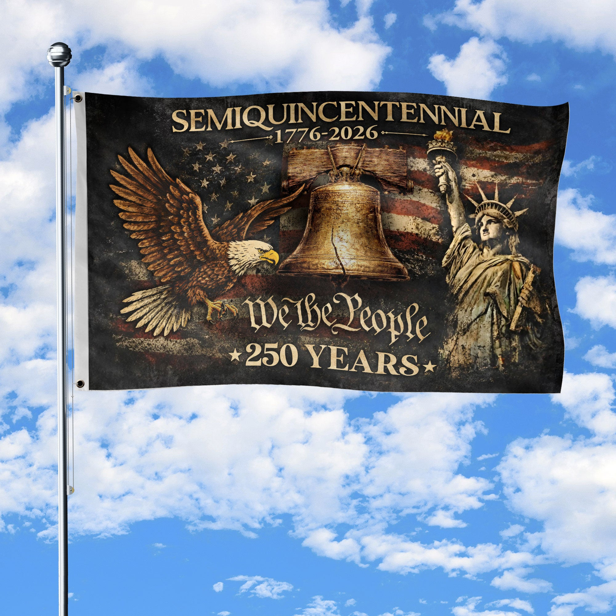250 Years We The People Flag 1776 2026 Patriotic American Decor Best Gift