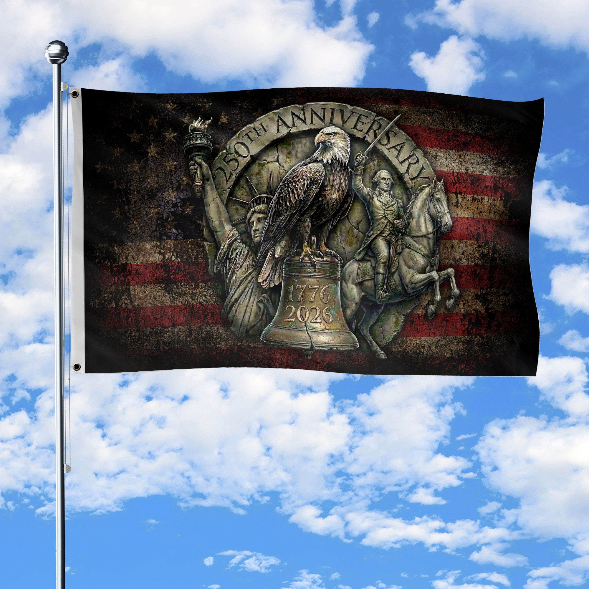 250th Anniversary Eagle Flag 1776 2026 American Heritage Patriotic Garden Flag