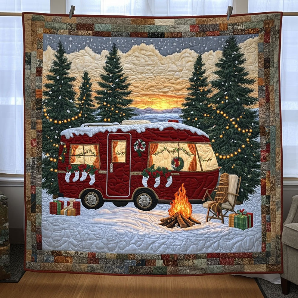 A Merry Camper Christmas Quilt Blanket Best Christmas Gifts For Camping Lovers For Him Her