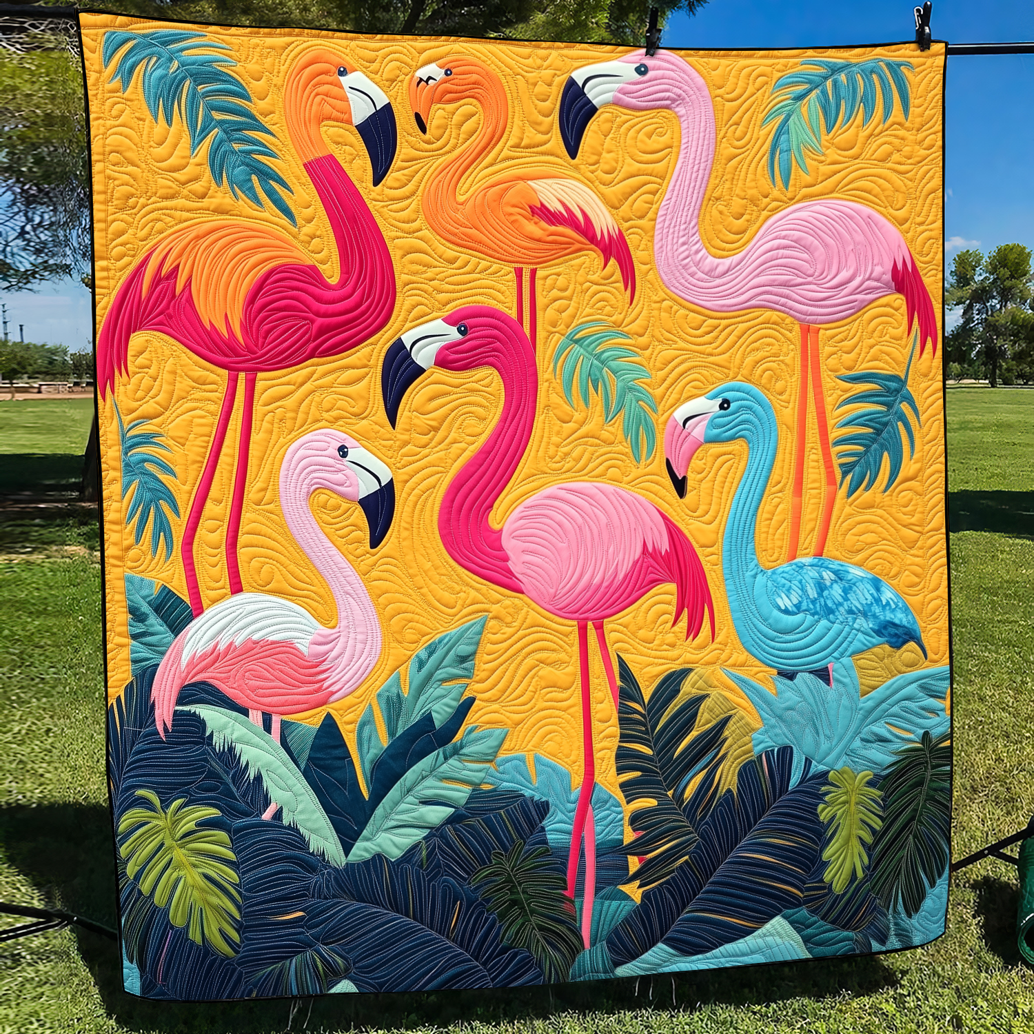 Adorable Flamingo Quilted Blanket Comforter Sets Queen Gifts With Flamingos On Them