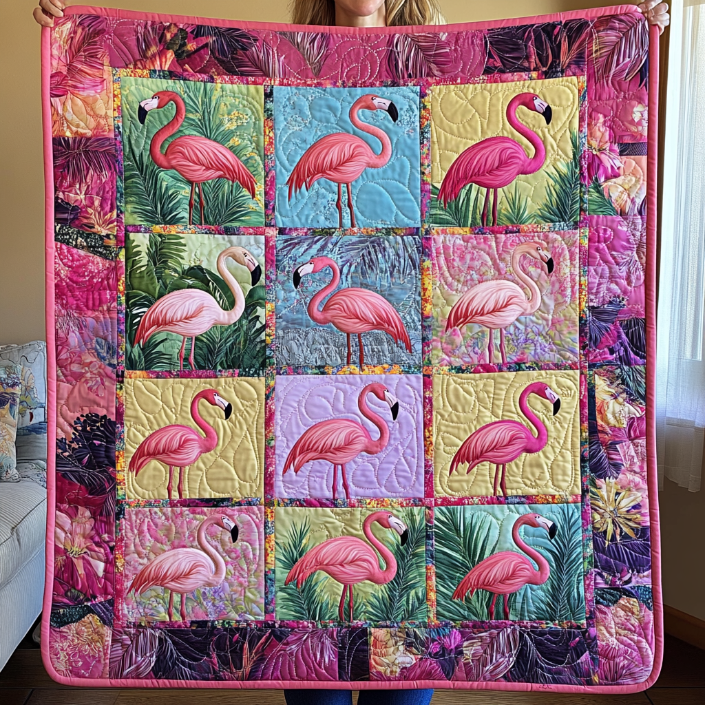 Adorable Flamingo Quilted Blanket King Comforter Sets Flamingo Teacher Gift