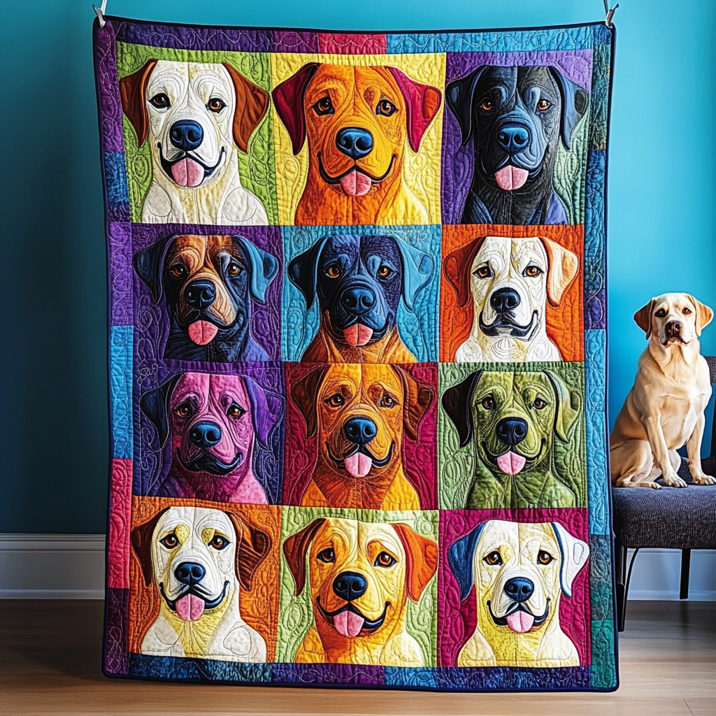Adorable Labrador Quilted Blanket Bed Decorations Labrador Retriever Gifts
