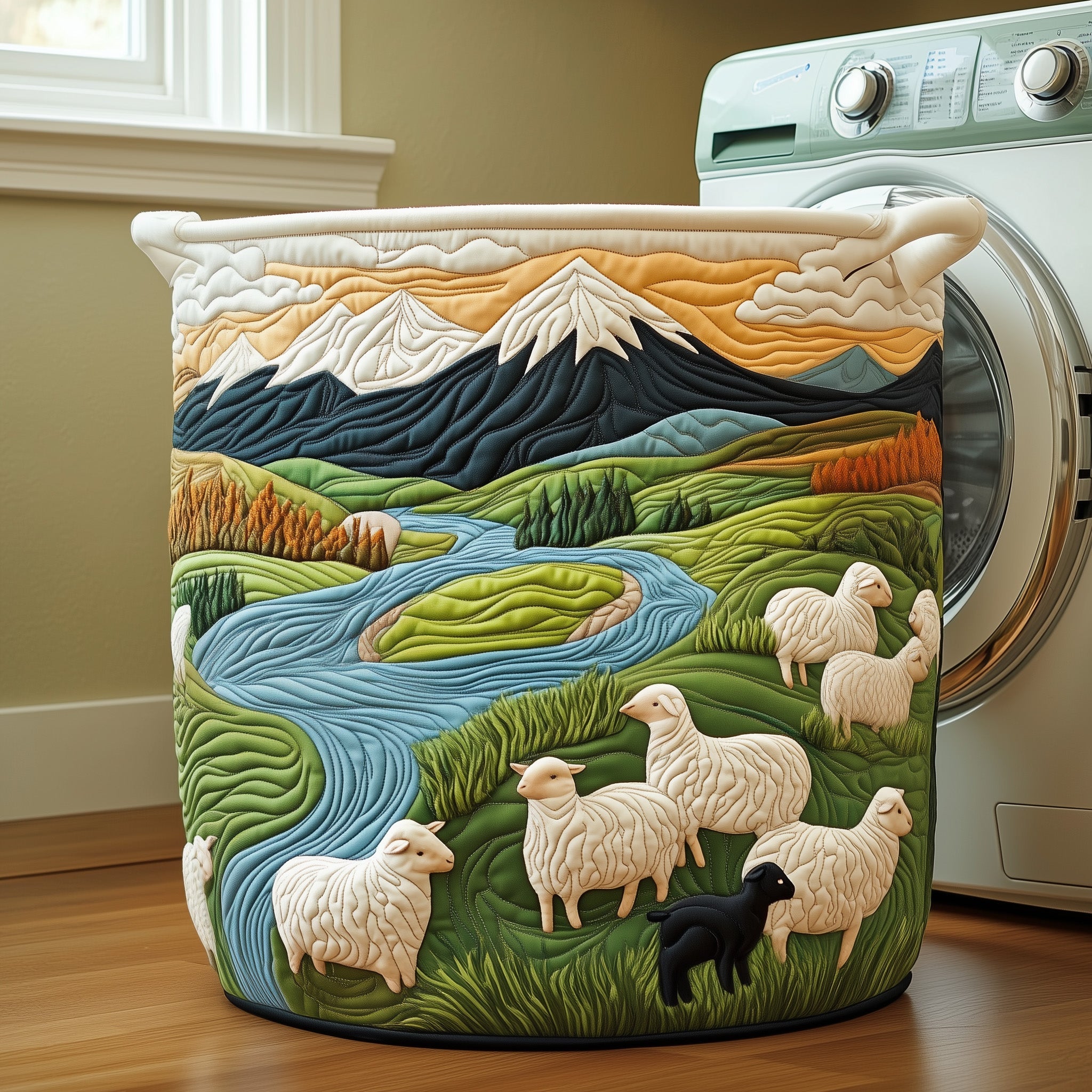 Adorable Sheep Quilted Laundry Basket Best Cuteness Gifts For Sheep Fans