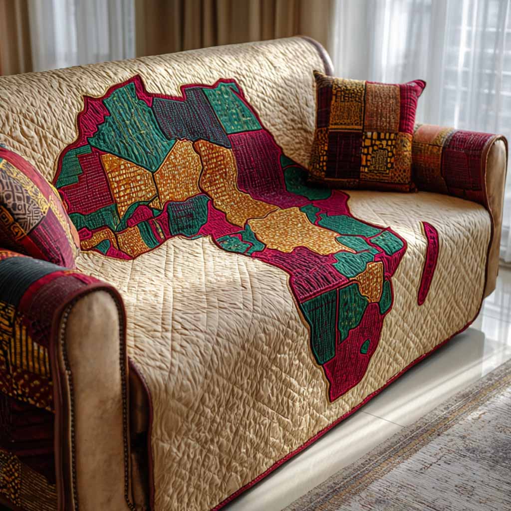 Africa Heirloom Quilted Sofa Cover Couch Covers For Couches African American Heritage Month Gifts