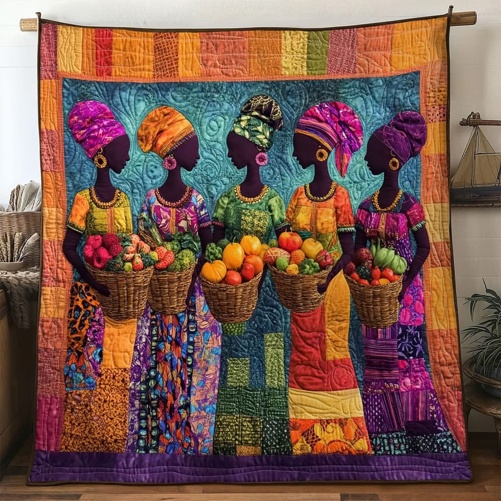 African Women Mosaic Quilt Blanket Bedroom Decor Best African American Gifts For Her
