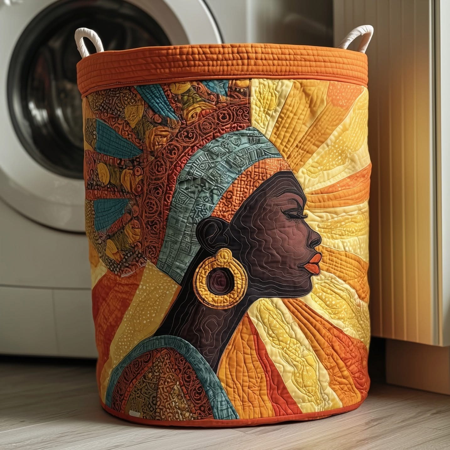 African Women Quilted Laundry Basket Best Hamper Basket Best African American Gifts