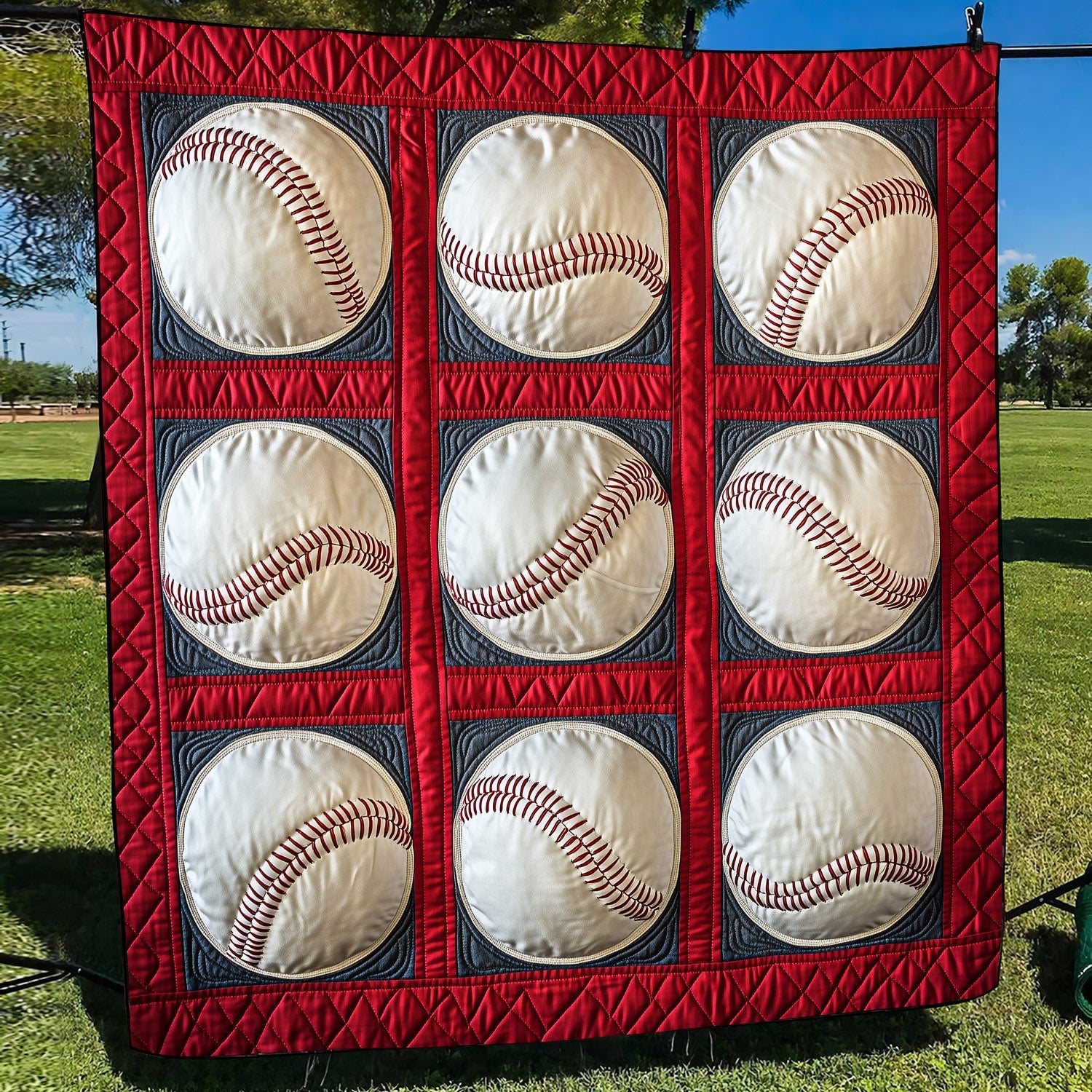 All-Star Baseball Quilted Blanket Cover Bed Set Baseball Father's Day Gifts