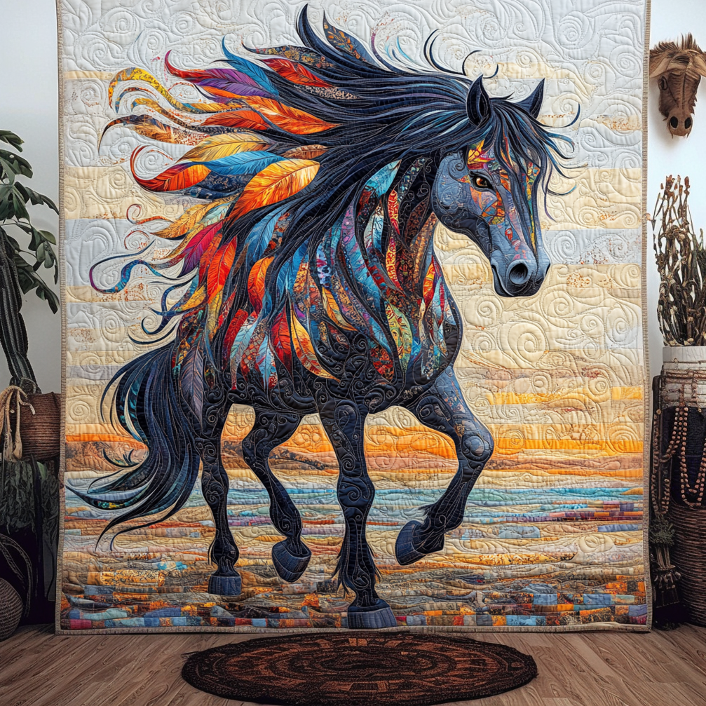 Alpha Horse Quilted Blanket Best King Size Sheets Great Father's Day Gifts