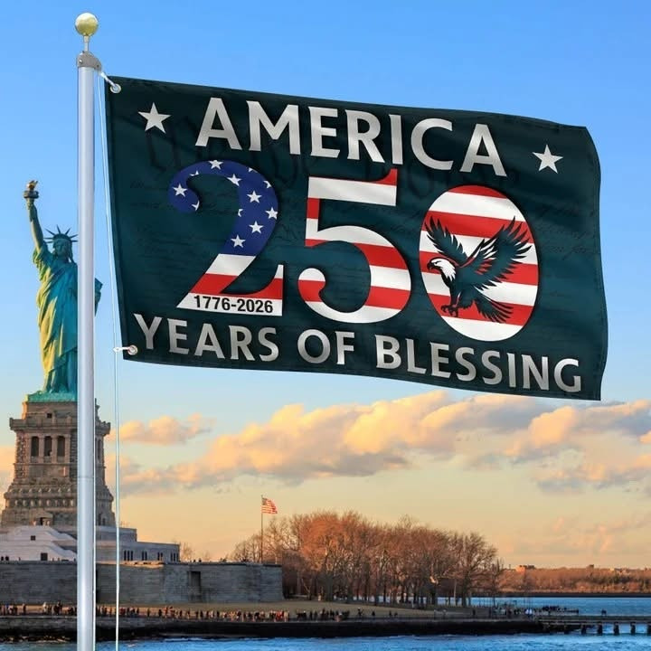 America 250 Years Of Blessing Flag USA 250th Anniversary Patriotic Home Decor 4th Of July Gifts
