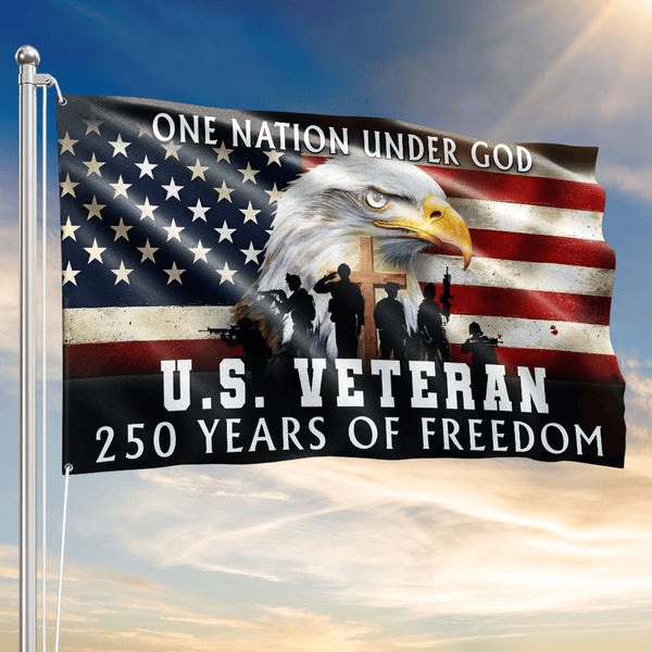America 250th Anniversary Flag US Veteran Semiquincentennial One Nation Under God Flag