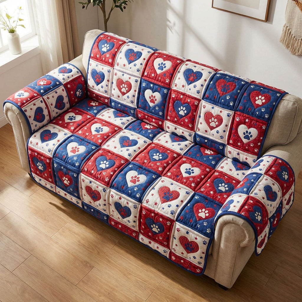 American Paws Quilted Sofa Cover Best Couch Covers 4Th Of July Gifts