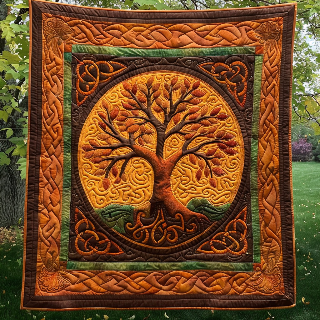 Ancient Celtic Tree Quilted Blanket Bedroom Decor Ideas Tree Of Life Gifts For Parents