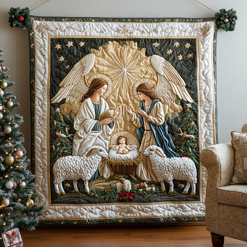 Angel Blessing Quilted Blanket Xmas Room Decor Christmas Ideas For Wife
