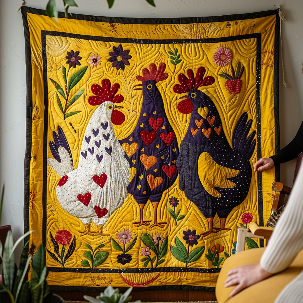 Animated Farm Haven Quilted Blanket Cool Bedroom Decor Chicken Gifts For Him Her