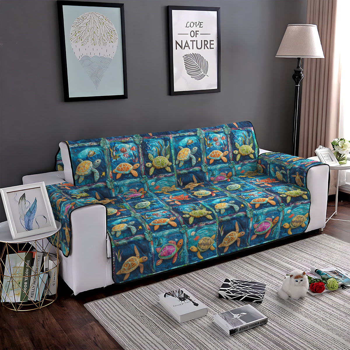 Aquatic Ambiance Quilted Sofa Cover Living Room Decor Beach Christmas Gifts - Image 5