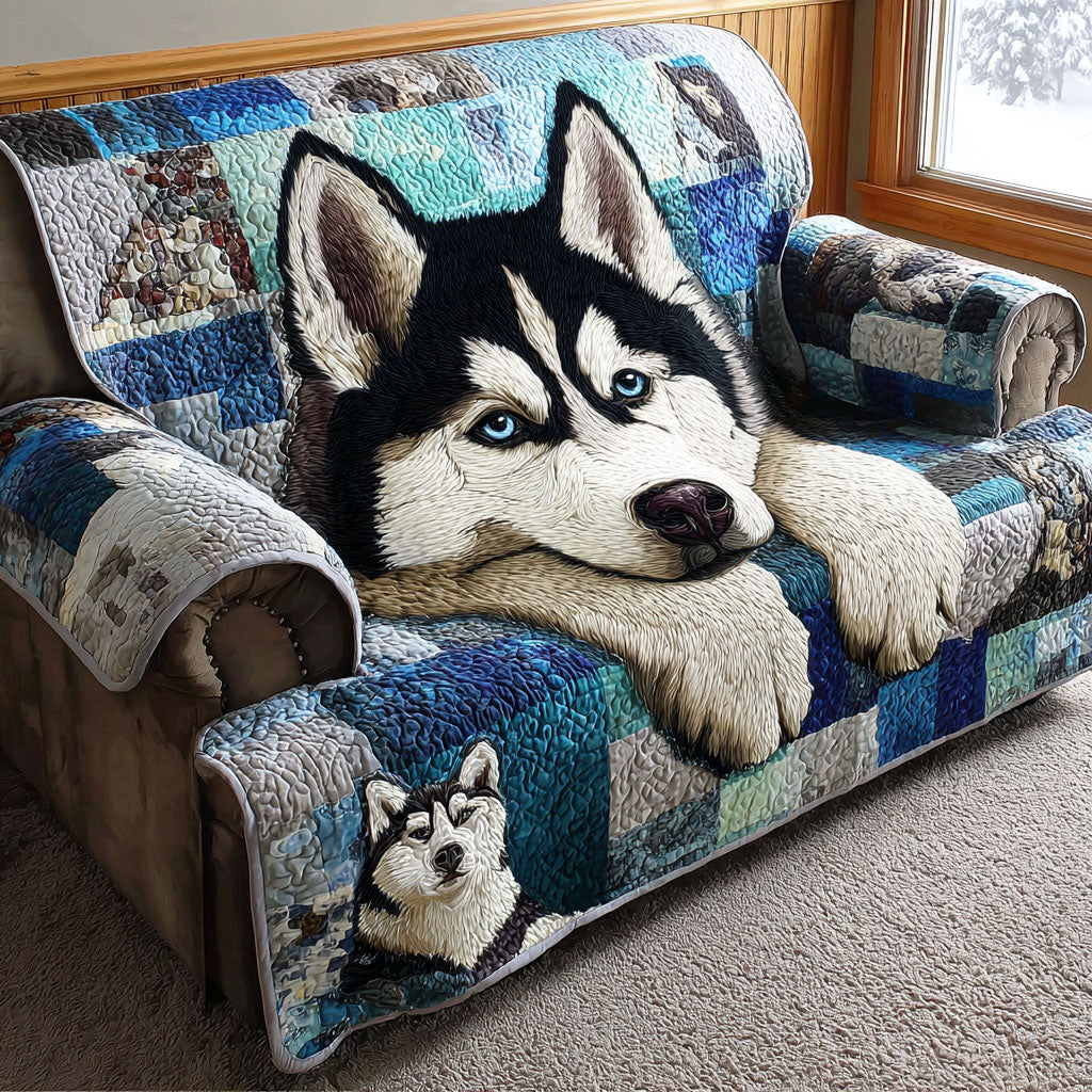 Arctic Husky Quilted Sofa Cover Best Slipcovers Fathers Day Gifts For Husband
