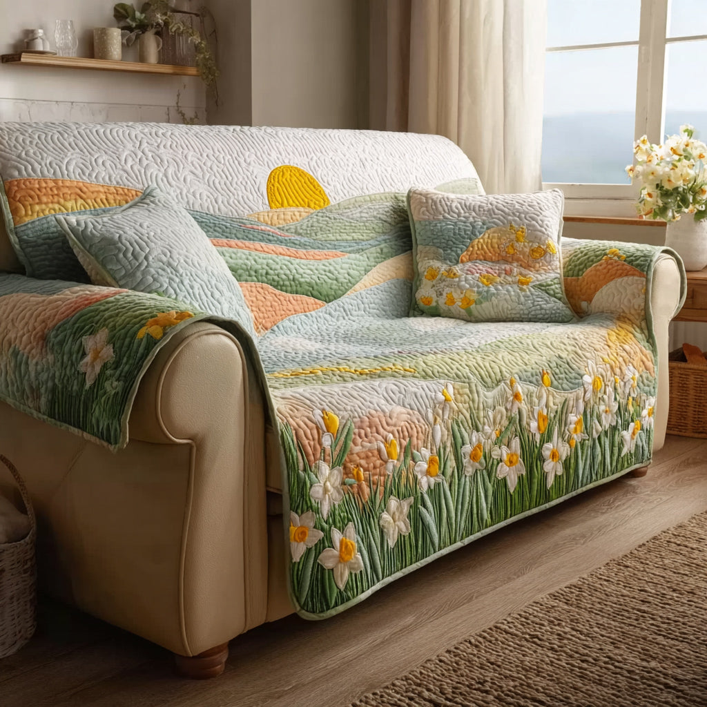 Aura Meadow Quilted Sofa Cover Sofa Couch Cover Awesome Mother's Day Gifts