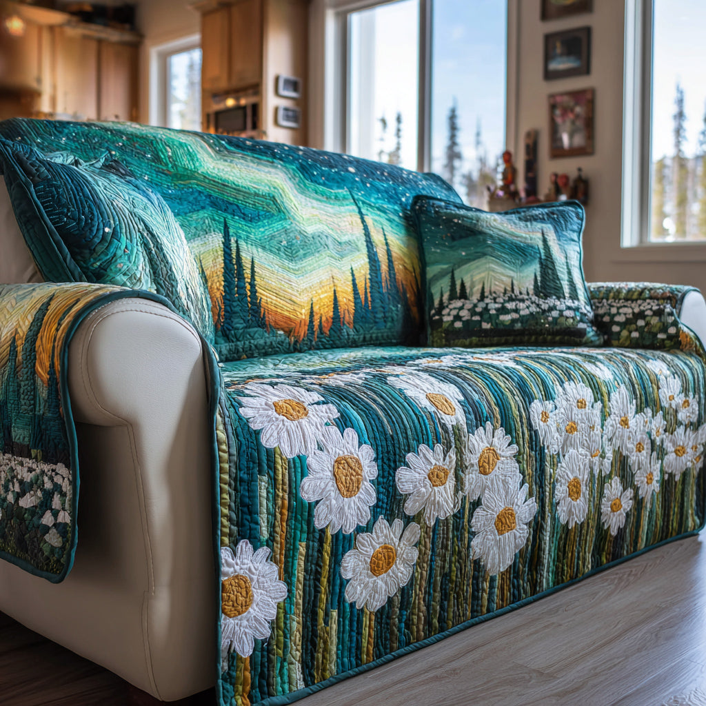 Aurora Cosmic Flow Quilted Sofa Cover Covers For Sofas Birthday Presents For Mum