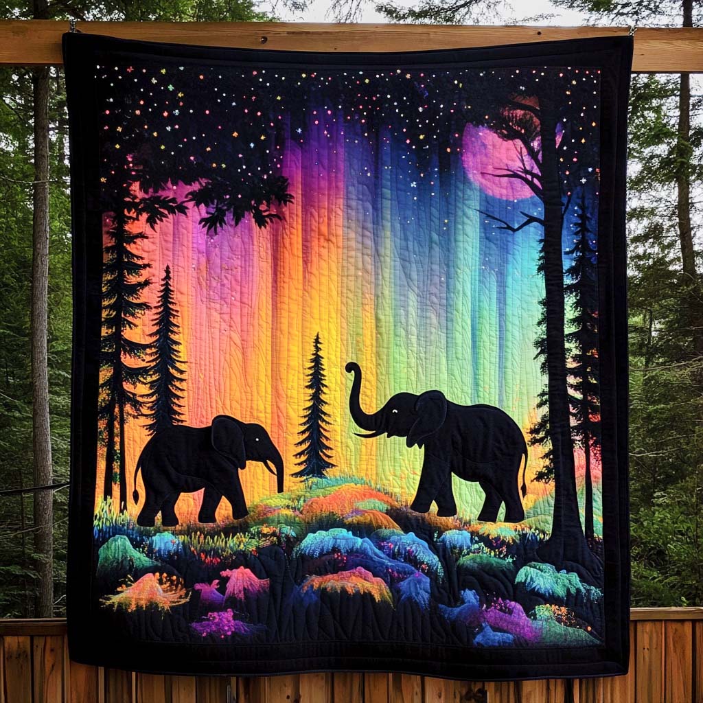Aurora Elephants Quilted Blanket Best Bed Sheet Set Womens Elephant Gifts For Her