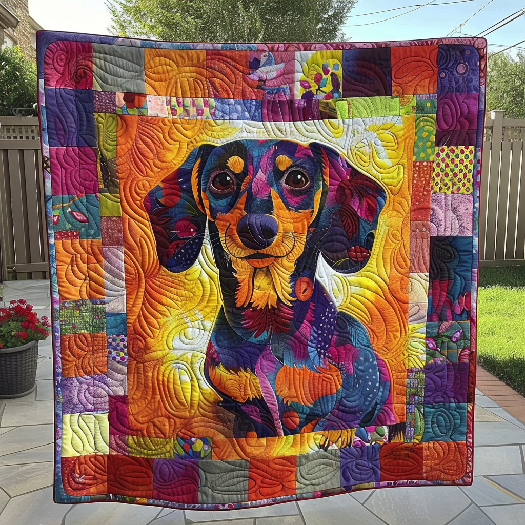 Autumn Dashie Quilted Blanket Bedroom Decor Dachshund Merchandise