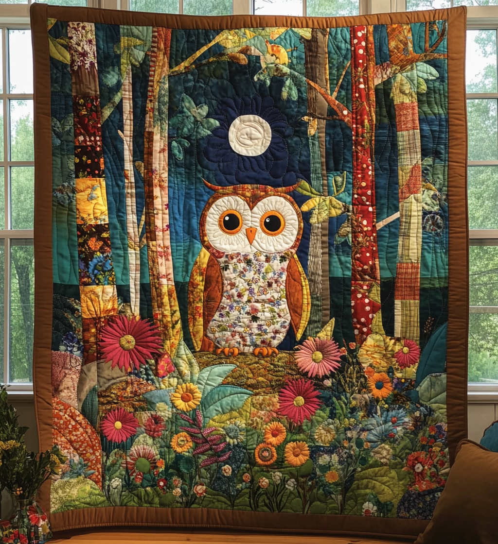 Autumn Hoots Quilted Blanket Bed Decorations Father's Day Special Gifts For Dad