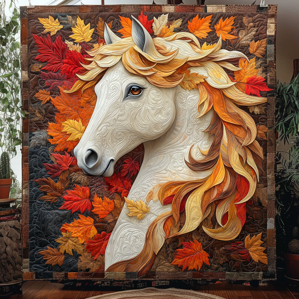 Autumn Horse Quilted Blanket Bed Comforter Sets Special Father'S Day Gifts From Daughter