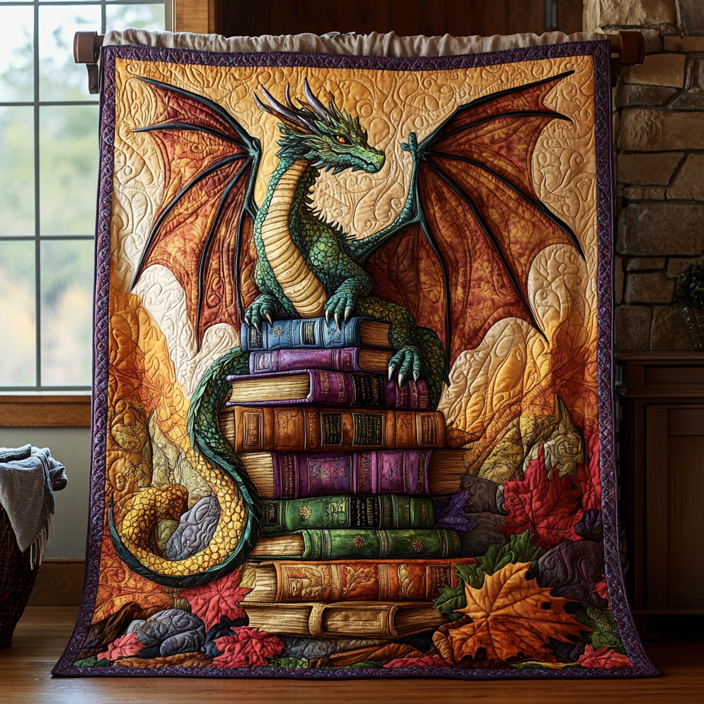 Autumn Inferno Quilted Blanket Boho Bedroom Furniture Dragon Themed Birthday Gifts