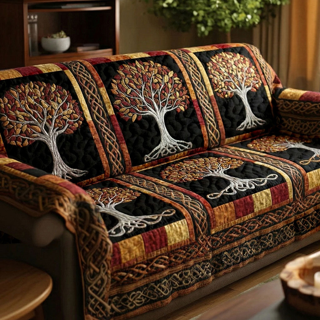 Autumn Nature Roots Quilted Sofa Cover Cute Sofa Slipcovers Tree Of Life Gifts For Dad