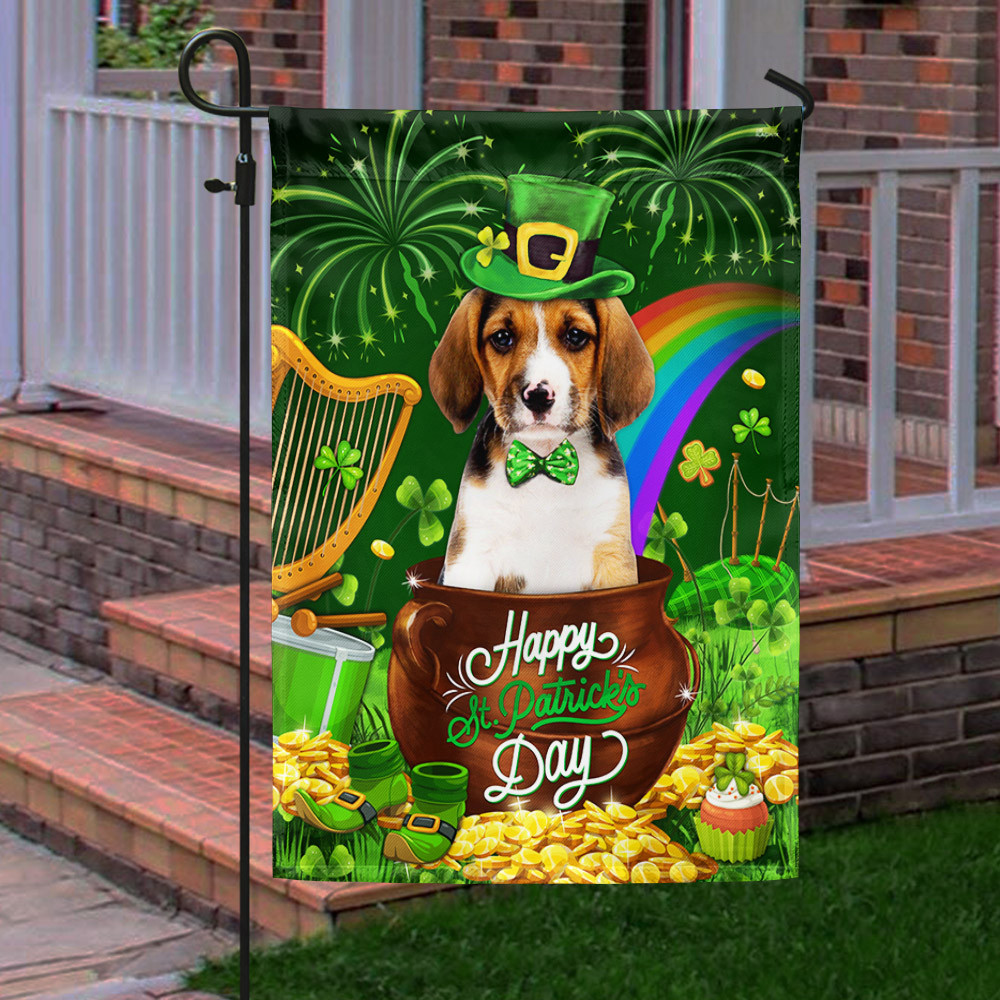 Basset Hound Dog Happy Patrick's Day Flag Patrick Day Outdoor Flag Decoration