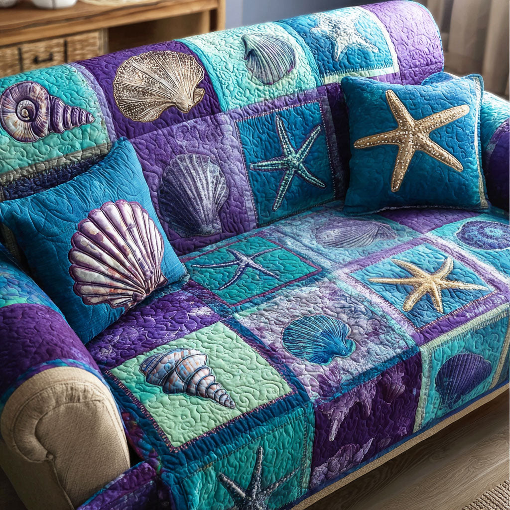 Beach Tones Quilted Sofa Cover Sofa Protector Cover Great Father's Day Gifts